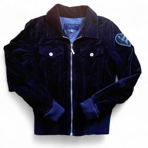 Juicy Couture Vintage Velvet Black Bomber Jacket